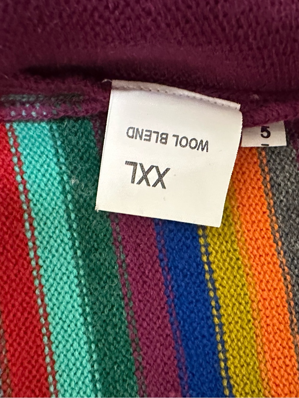 Alpana Bawa Multicolor Argyle Striped Wool Blend Zip Sweater - Picture 6 of 8